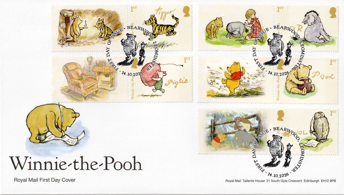 GB 2026 - Winnie the Pooh Smilers/Collector Sheet - Pair of First Day Covers (2) GS-192 CTO