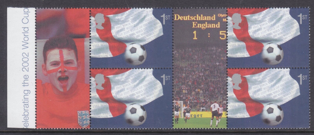 GB 2002 - World Cup Smilers (Litho Questa) Ex-LS8 - MNH Block of four