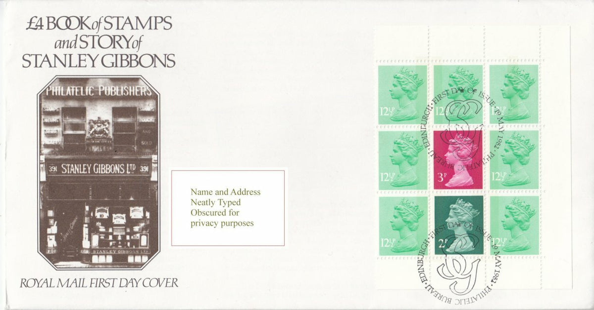 GB 1982 - Prestige Booklet Pane - Story of Stanley Gibbons - Royal Mail FDC