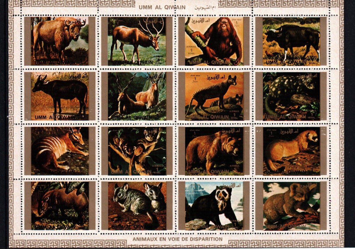 Umm Al Qiwain 1972 - Animals (4) Mi-1530A-1545A - PERF MNH Complete Sheet