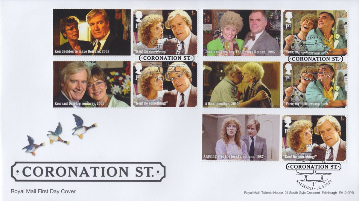 GB 2020 - Coronation Street Collector/Generic Smilers FDC x 2 - LS-123 /GS-125