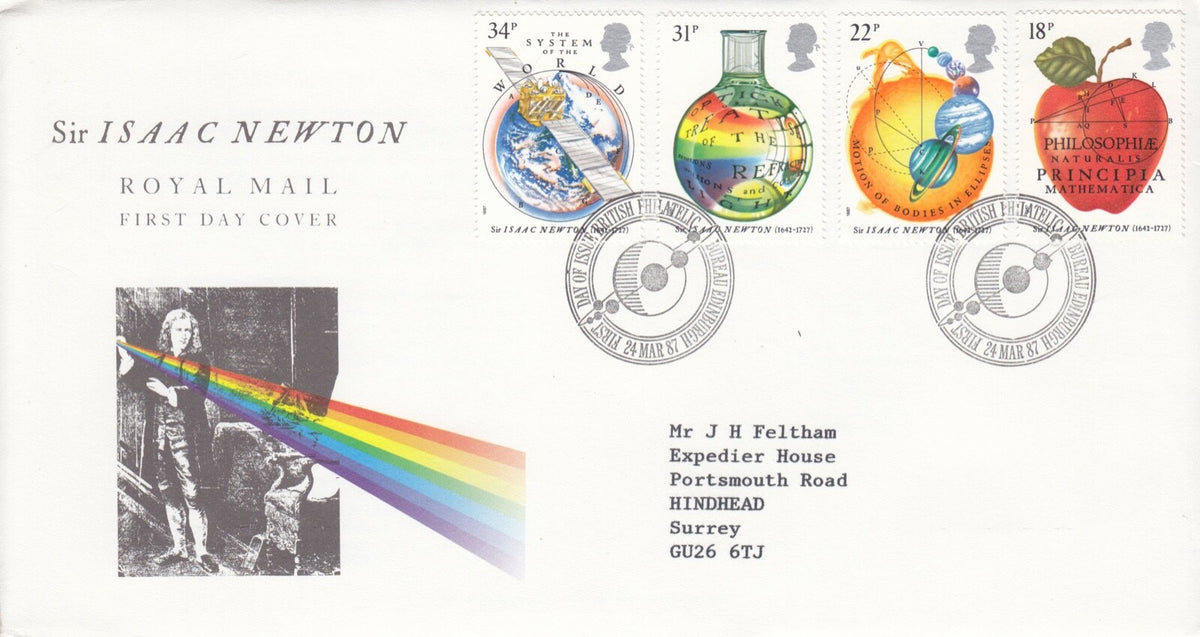 GB 1987 - Sir Isaac Newton - Royal Mail FDC
