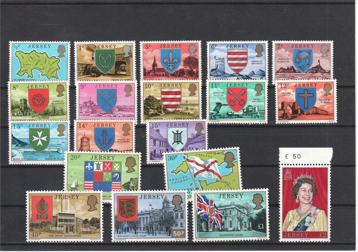 Jersey 1976-80 - Parish Arms and Views - SG 137 - 155 - MNH