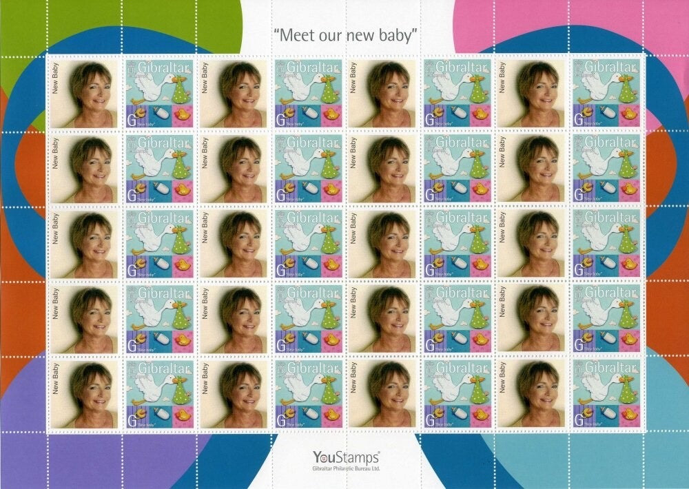 2007 Gibraltar - Meet our New Baby - Personalised Smilers Sheet - 20 x G Value