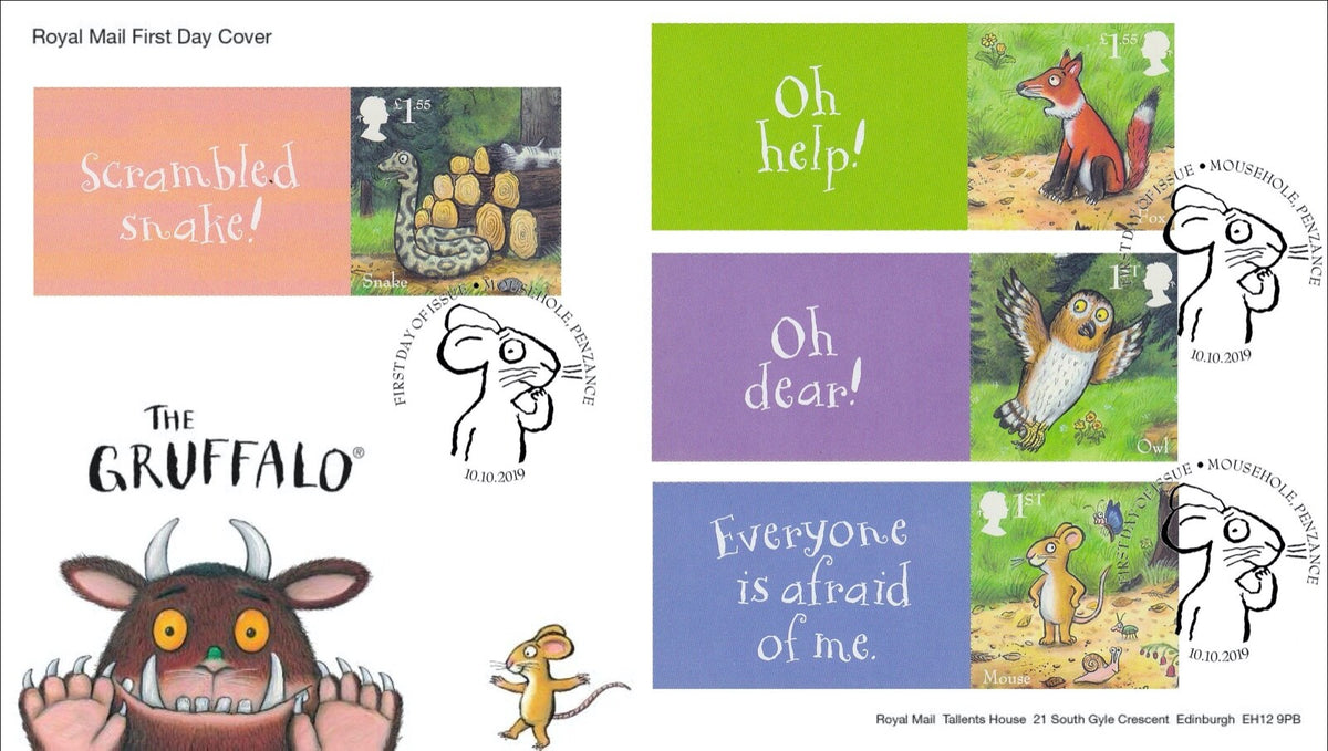 GB 2019 - The Gruffalo Smilers Sheet First Day Covers - Set of 3 FDC's