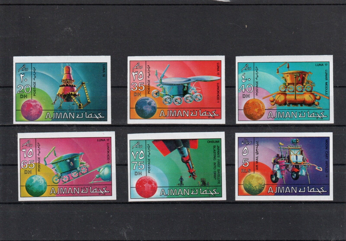 Ajman - 1971 - Space Research IMPERF set of 6 MNH - Mi-1216B-1220B