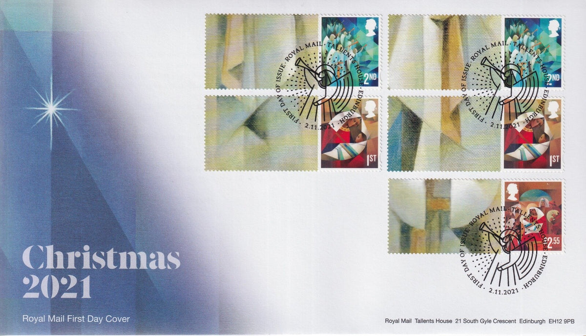 GB 2021 - Christmas 2021 Smilers on 4 x FDC - all 20 stamps/labels