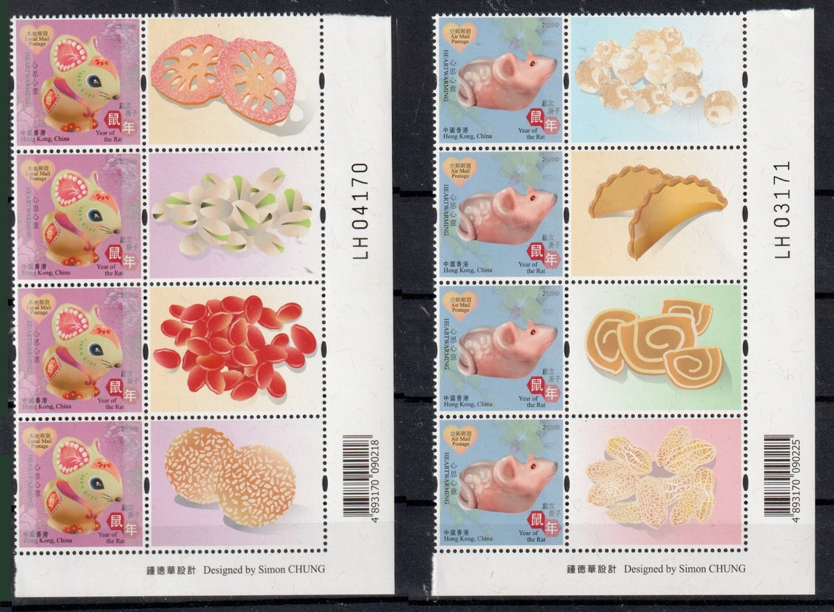 Hong Kong 2020 - Year of the Rat Heartwarming stamps/labels - MNH