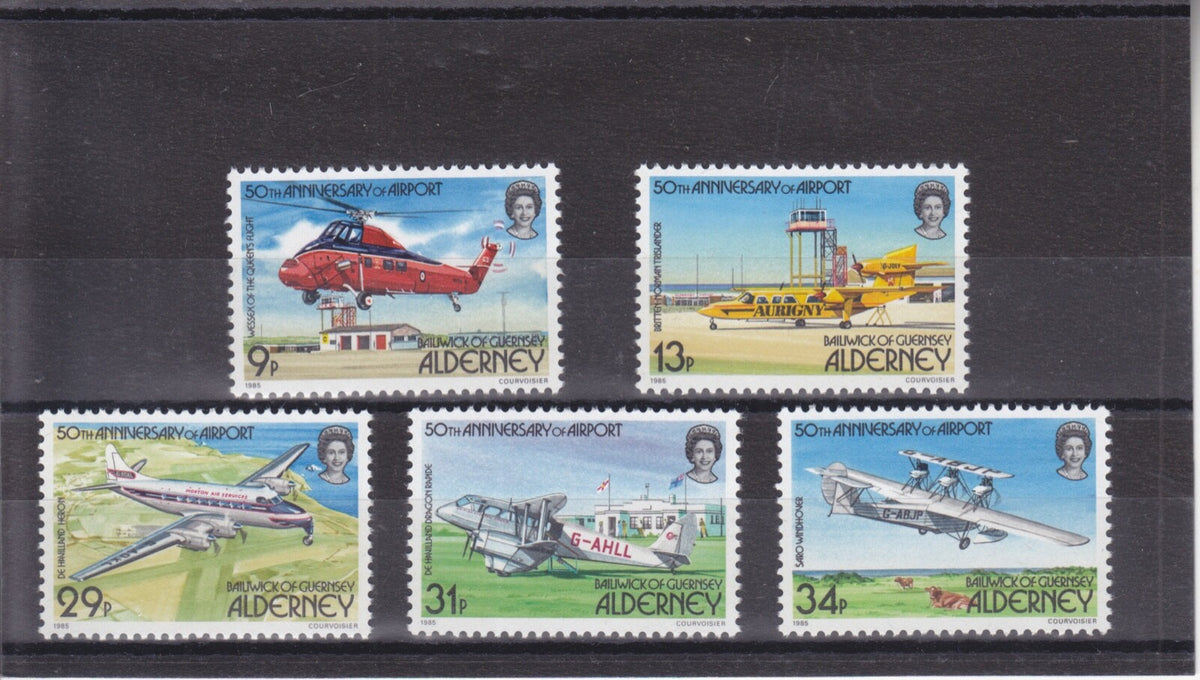 Alderney 1985 - 50th Anniversary Of Alderney Airport - SG18-22 MNH