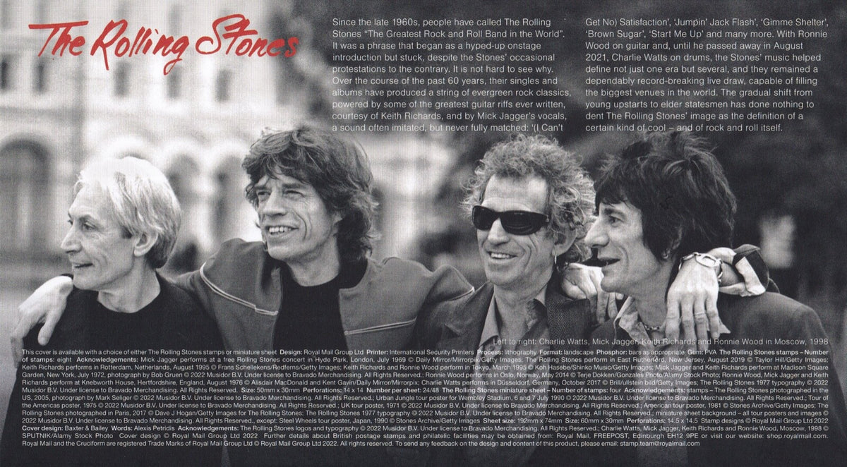 GB 2022 - Rolling Stones - Hyde Park Concerts - Smilers Collector Sheet FDC's