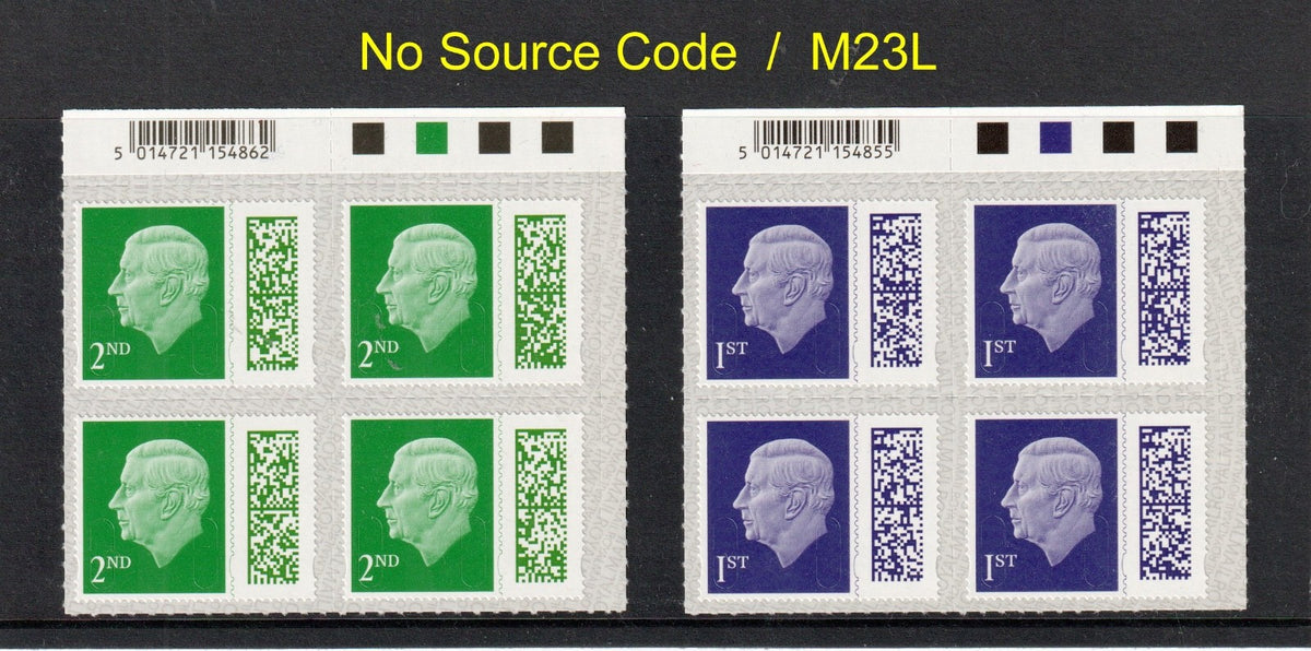GB 2023 - 2nd / 1st Barcoded KC III Traffic Light Blocks of 4 - M23L