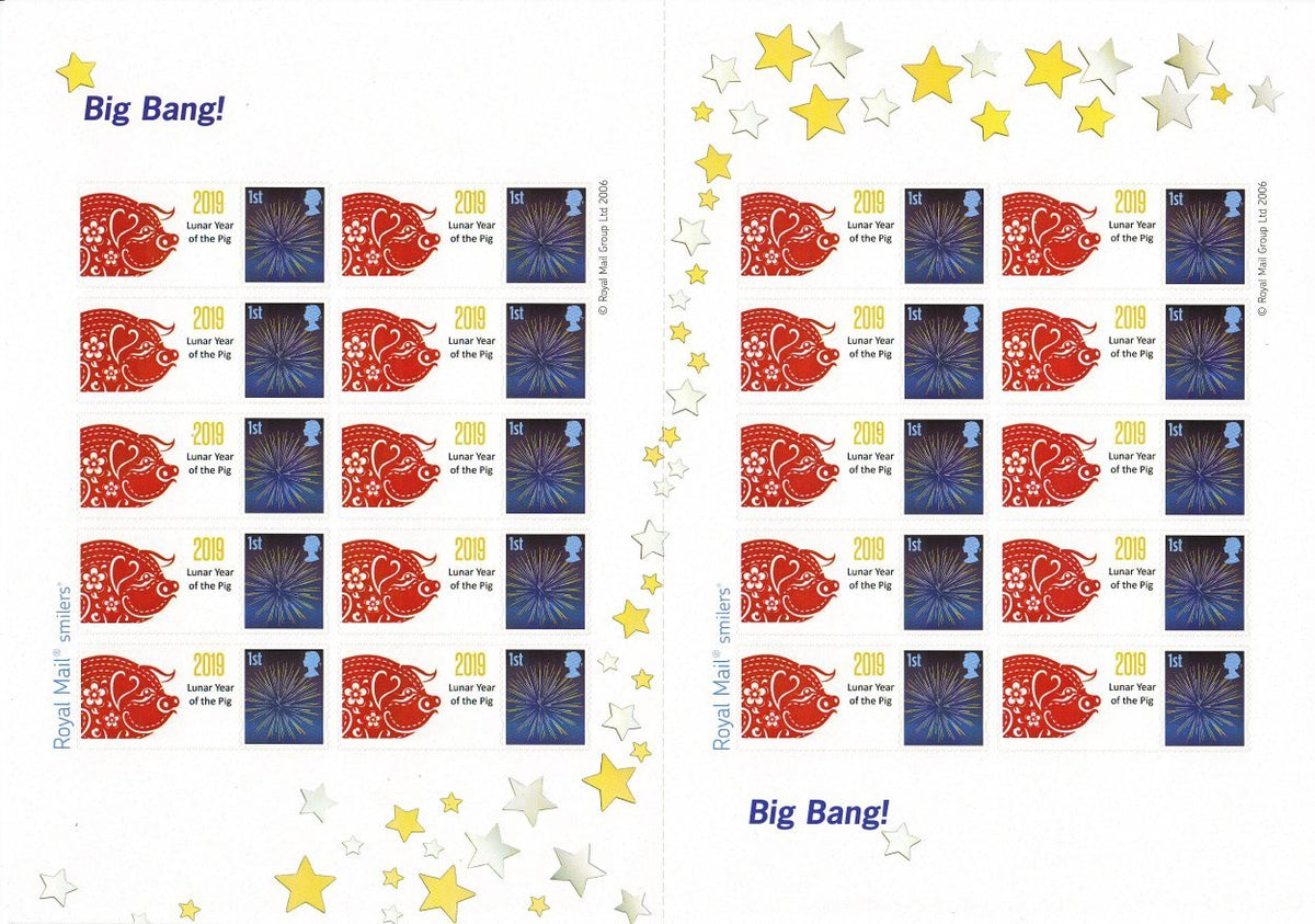 GB 2019 - Lunar New Year / Year of the Pig Themed Smilers Sheet - TS-570