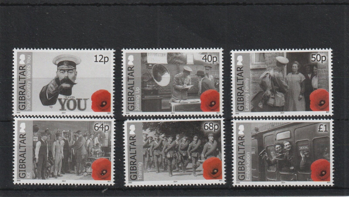 Gibraltar 2014 Centenary Of World War 1 (1st Issue) SG 1565 - 1570 - MNH/UMM