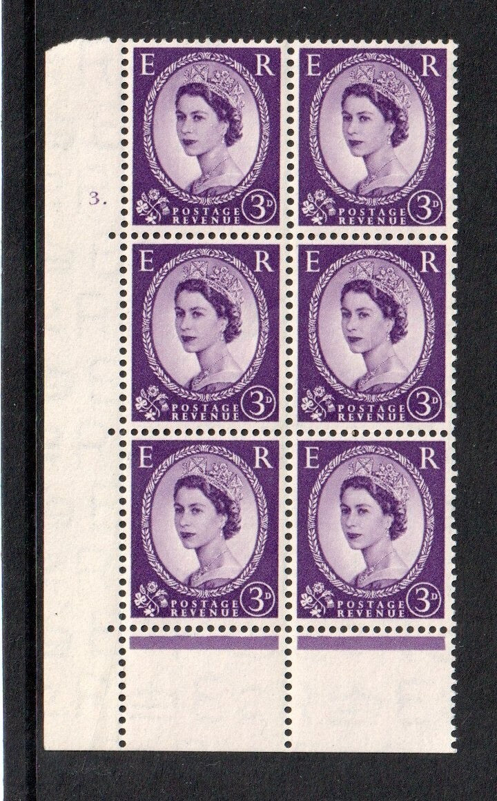 GB - 3p Tudor Crown Cyl. Block of 6 - SG520 UMM