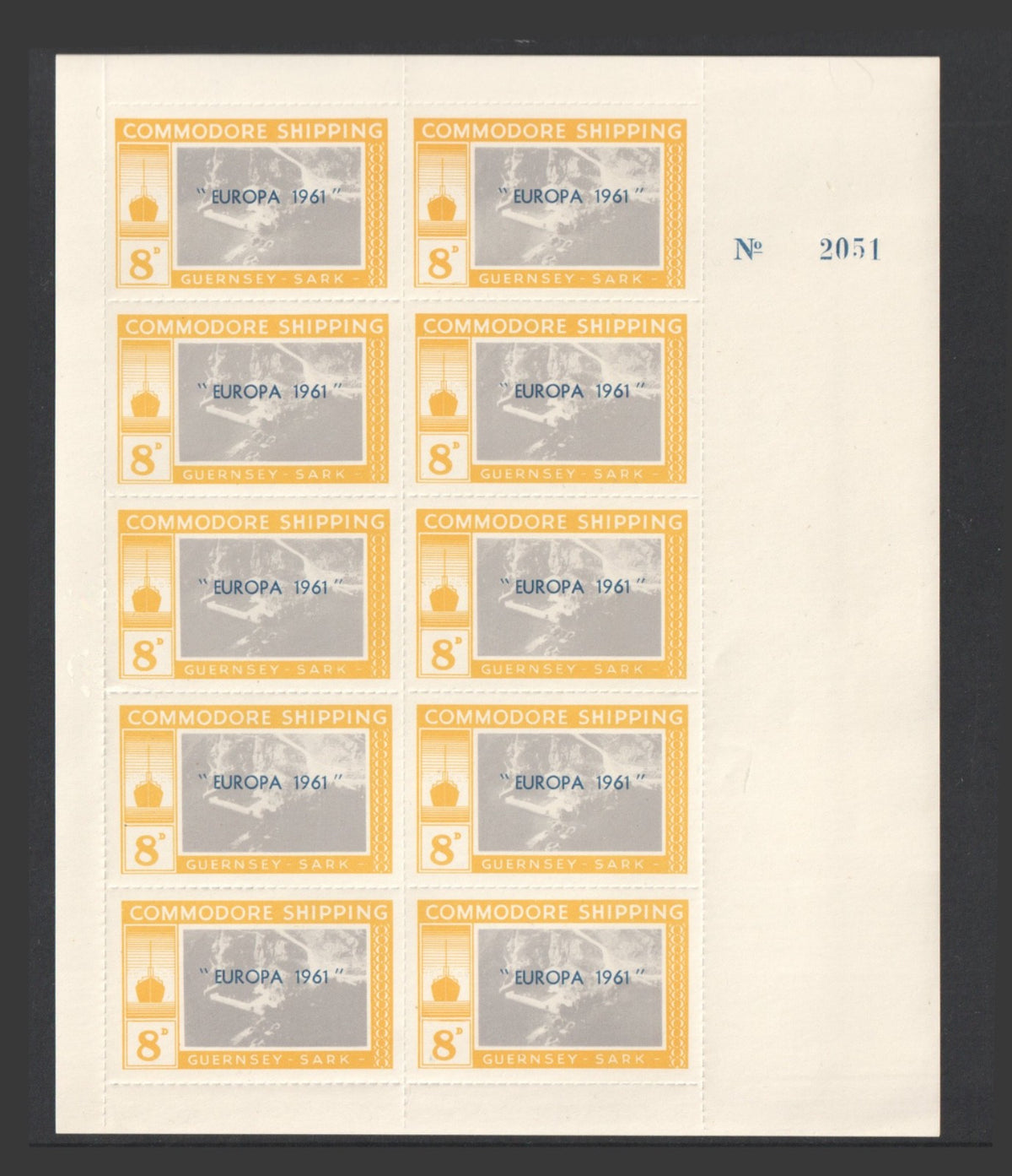 Guernsey-Sark Commodore Shipping 8d Europa 1961 sheet - MNH (Rosen SR.24)