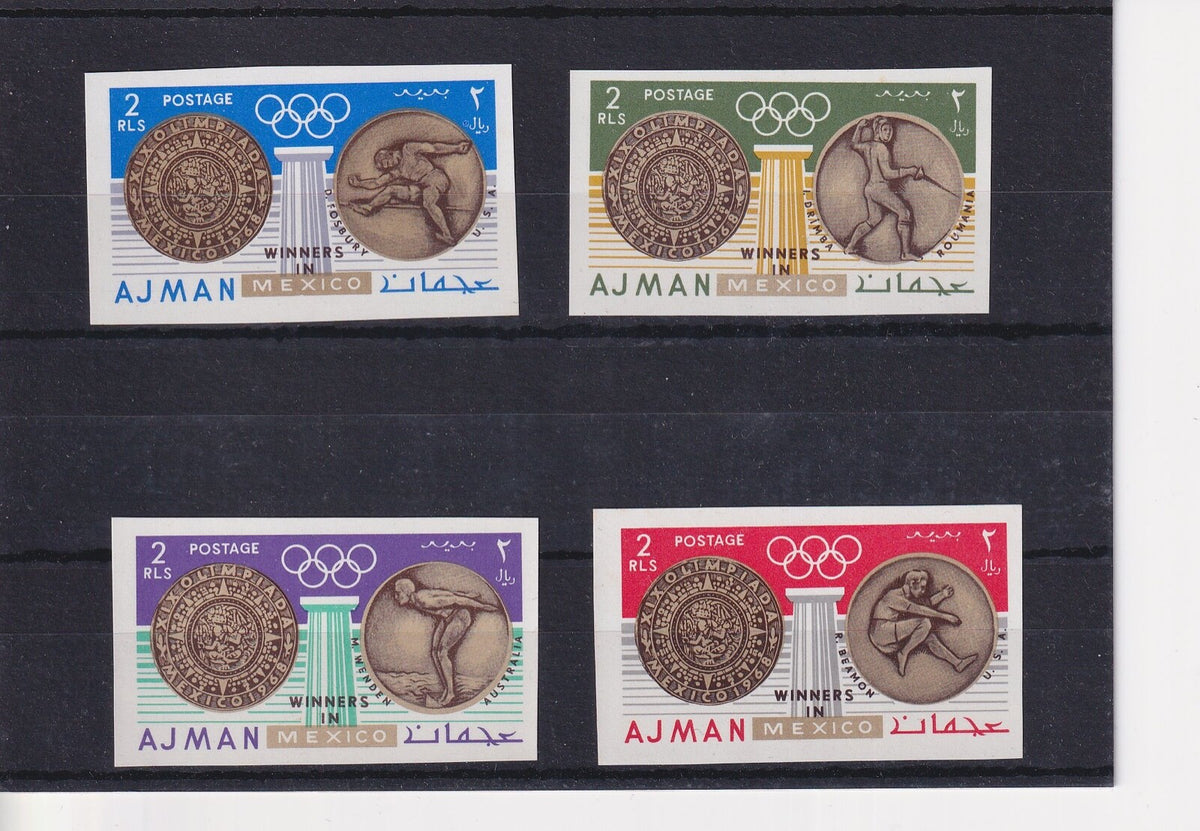 Ajman 1968 - Olympic Games, Mexico - Gold Medal Winners, Imperf 2Rs values MNH