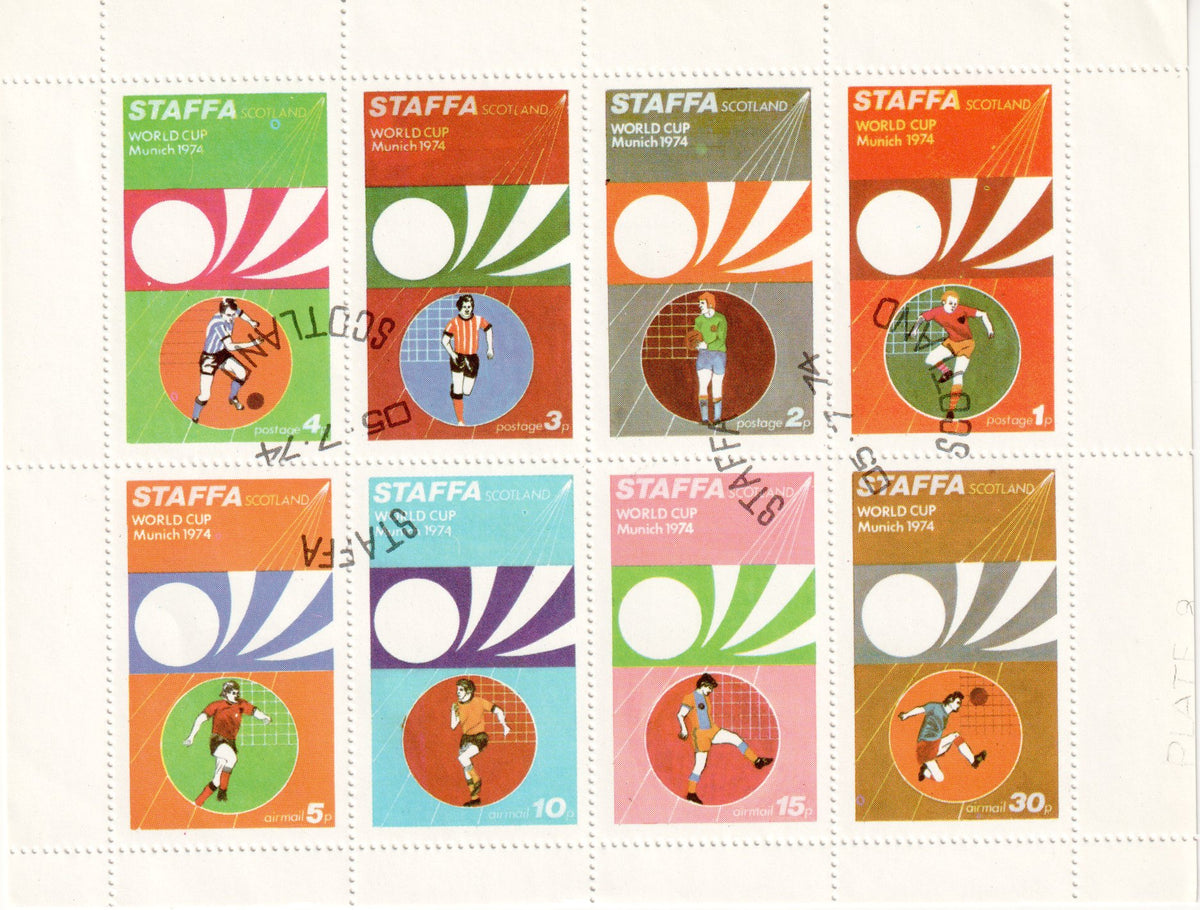 GB Locals - 1974 Staffa - Football World Cup,  J&P Cat Ref. 235-242  - Perf., CTO