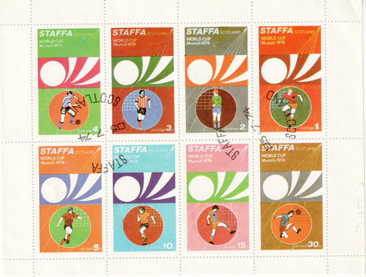 GB Locals - 1974 Staffa - Football World Cup,  J&P Cat Ref. 235-242  - Perf., CTO