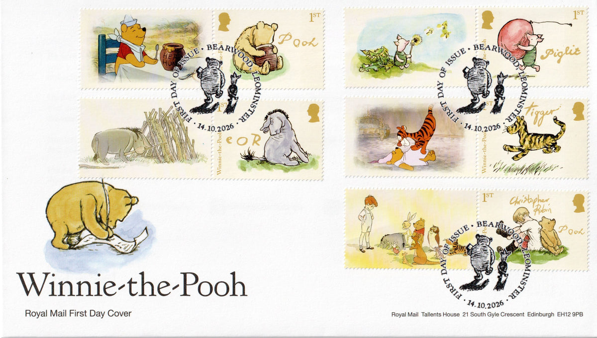 GB 2026 - Winnie the Pooh Smilers/Collector Sheet - Pair of First Day Covers (2) GS-192 CTO