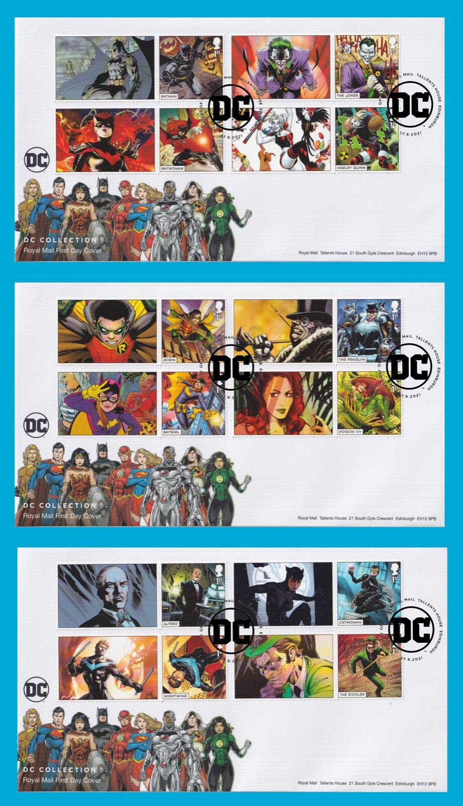 GB 2021 DC Collection - Smilers/Collector Sheet FDC's x 3