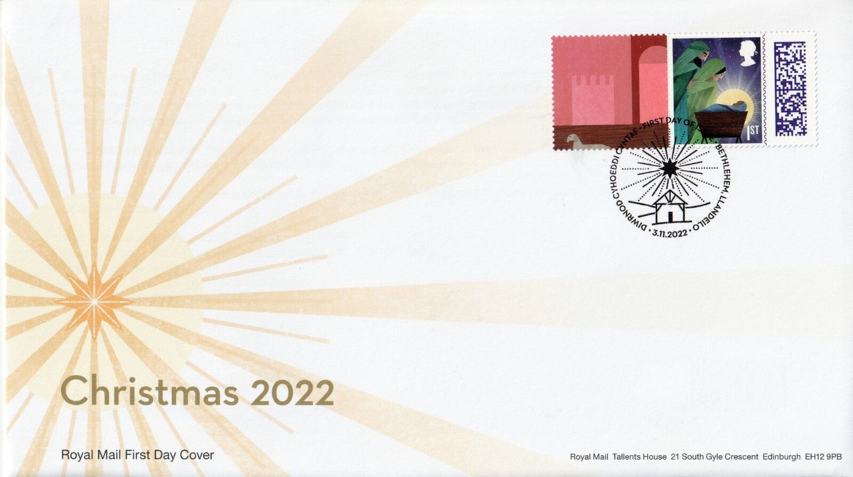 GB 2022 - Christmas 1st class Smilers Stamp/Label (litho) on Royal Mail FDC