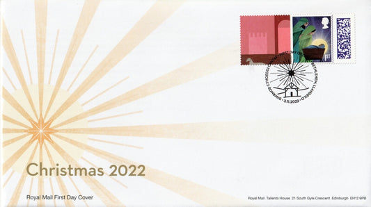 GB 2022 - Christmas 1st class Smilers Stamp/Label (litho) on Royal Mail FDC