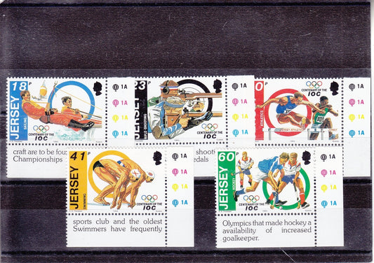 Jersey 1994 - Centenary of International Olympic Committee - SG 665-69 - MNH