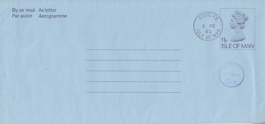 Isle of Man1980 - Large Format Aerogramme/Airletter - H&G F16 - FDI