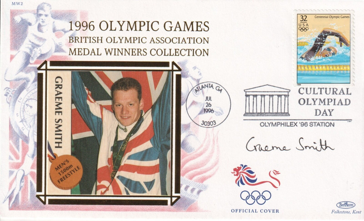 GB Olympic Covers -  1996 Atlanta Games - Signed Graeme Smith