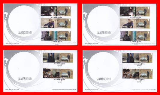 GB 2020 - No Time To Die Smilers/Collector Sheet - Set of 4 FDC's  - SG-LS129