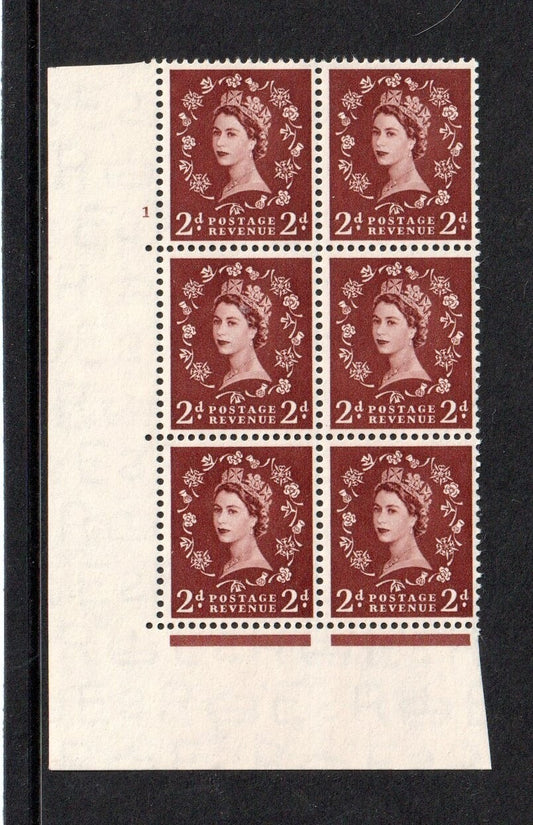 GB - 2p Tudor Crown Cyl. Block of 6 - SG518 UMM