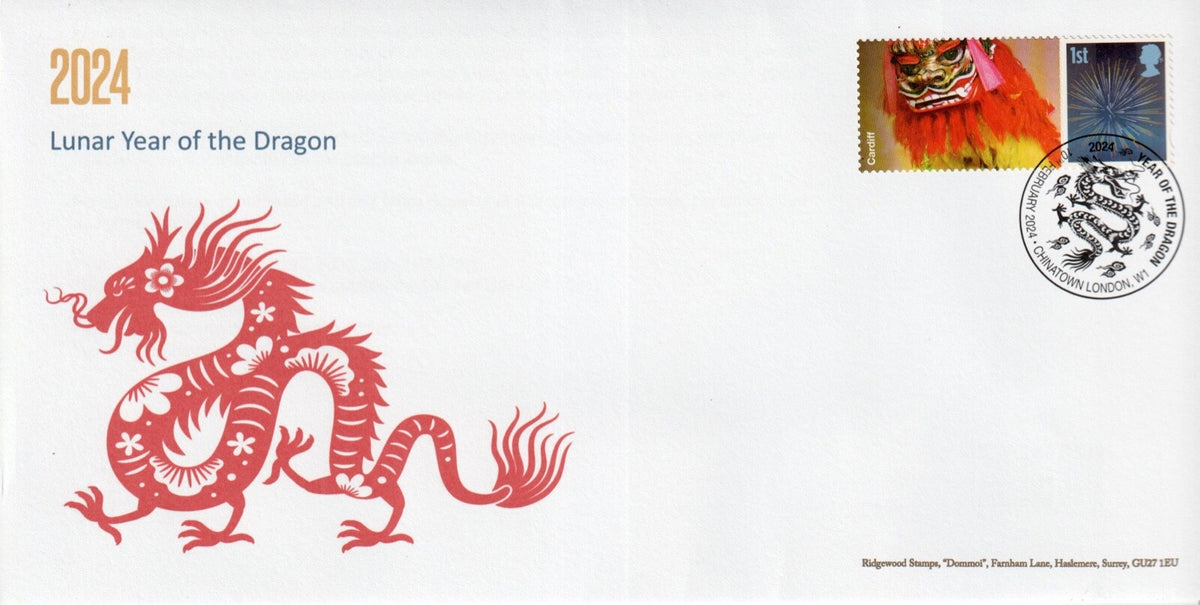 GB 2024 - Year of the Dragon - Smilers/ Special Hand stamp Commemorative Covers
