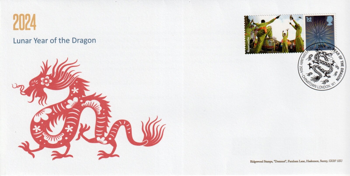 GB 2024 - Year of the Dragon - Smilers/ Special Hand stamp Commemorative Covers
