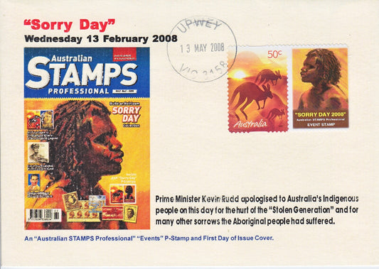 Australia 2008 - ASP P-Stamp Tribute Stamp Cover - Sorry Day