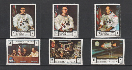 1972  Ras Al Khaima - Apollo 17 - Mi 840A-845A - Perf. - MNH
