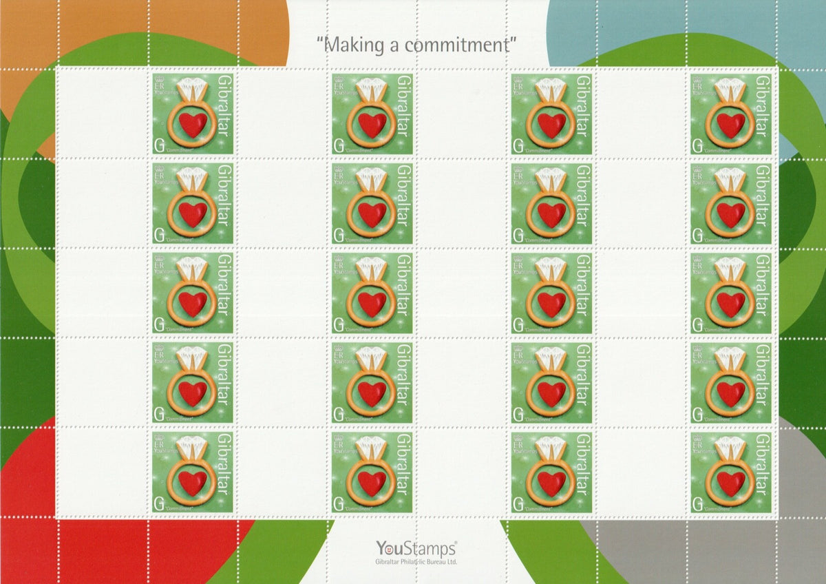 2007 Gibraltar - YouStamps© Stamp Sheet "Making a commitment" - Blank Labels MNH
