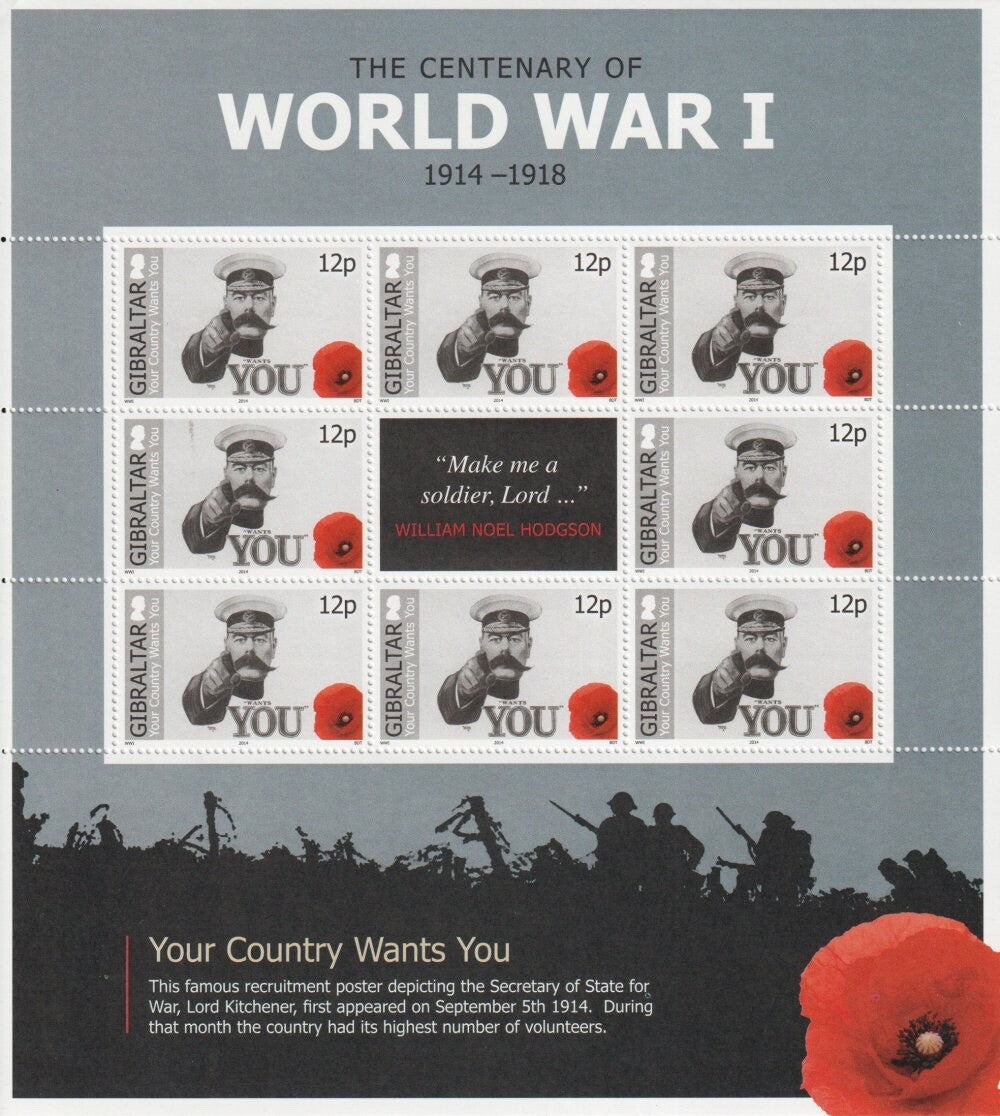 Gibraltar 2014 Centenary Of World War 1 (1st Issue)  SG 1565 - 1570 - MNH/UMM