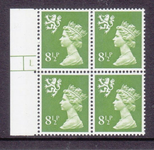 GB 1976 - Scotland SG-S-27 cylinder block of 4 - MNH