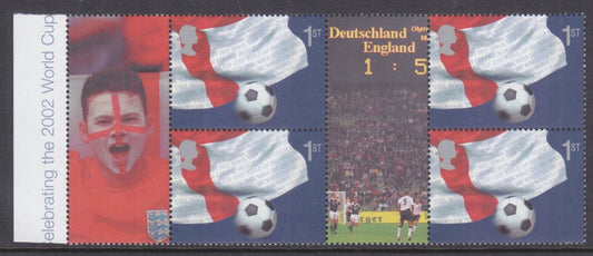 GB 2002 - World Cup Smilers (Litho Questa) Ex-LS8 - MNH Block of four