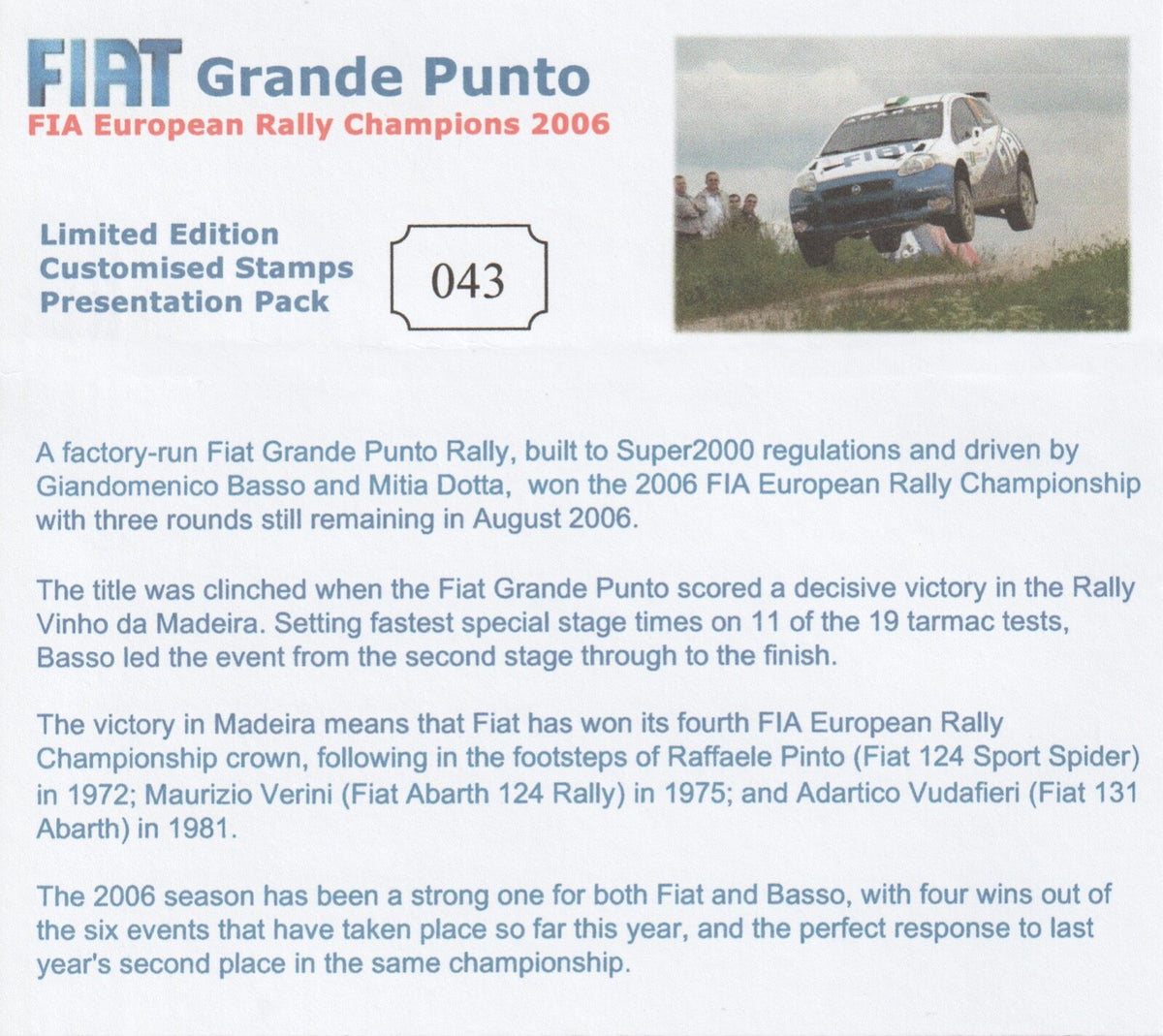 GB 2007 - Fiat Grande Punto - Smilers Presentation Pack