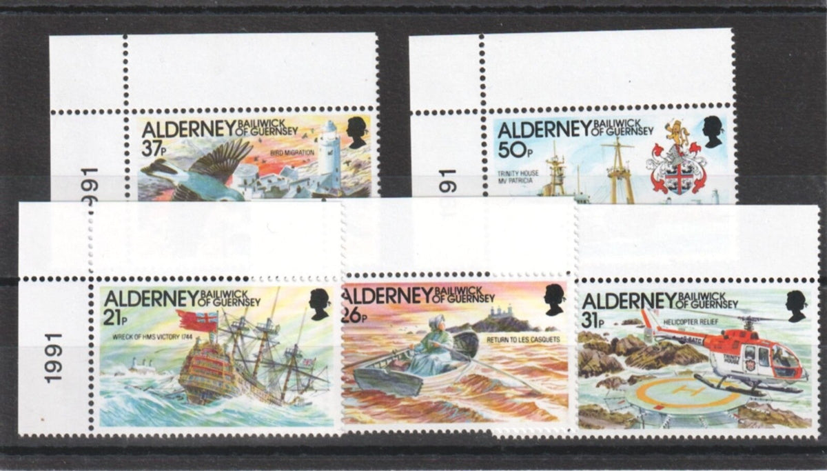 Alderney 1991 - Automation Of Casquets Lighthouse - SG47-51 MNH