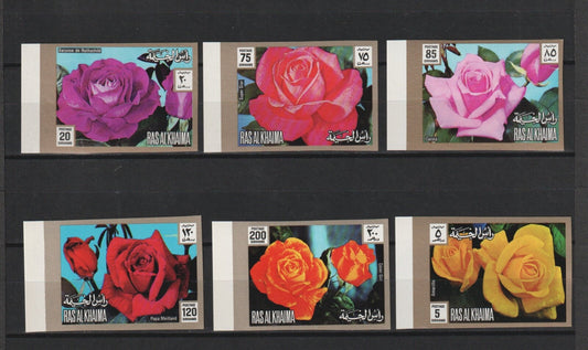 1972  Ras Al Khaima - Roses  - Mi 853B-858B - Imperf. - MNH