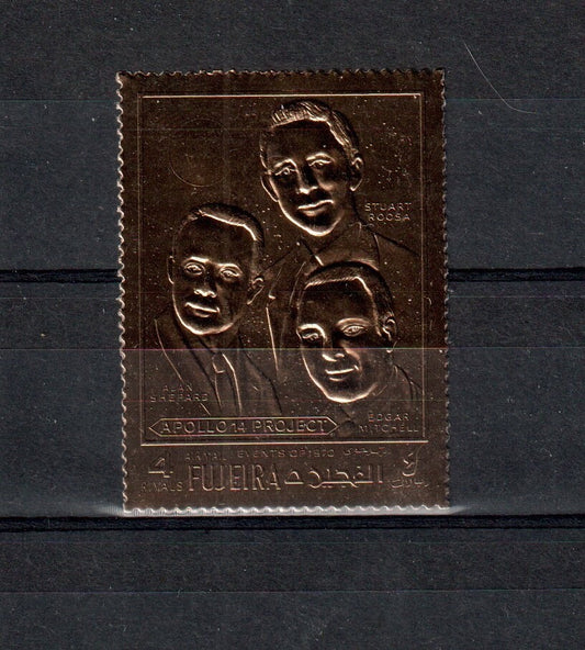 1970 Fujeira - Events of 1970 - Apollo 14 Gold Foil Die Cut Sim Perf - MNH