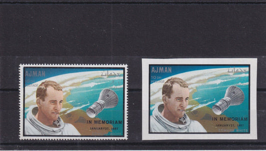 1969 Ajman - Edward White overprint (Perf/Imperf) - Mi-460 A + B - MNH