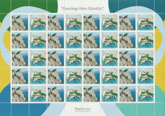 2007 - YouStamps© Generic Label Sheet  "Greetings from Gibraltar" : 20 x E