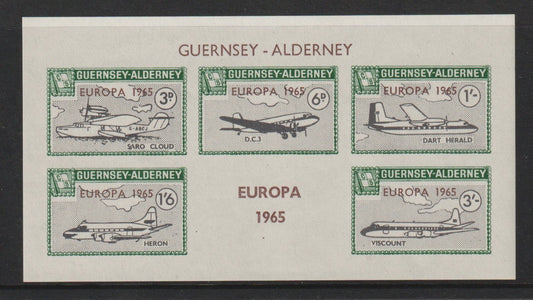 Guernsey-Alderney Commodore Europa 1965 Mini Sheet - Rosen AL51 MNH