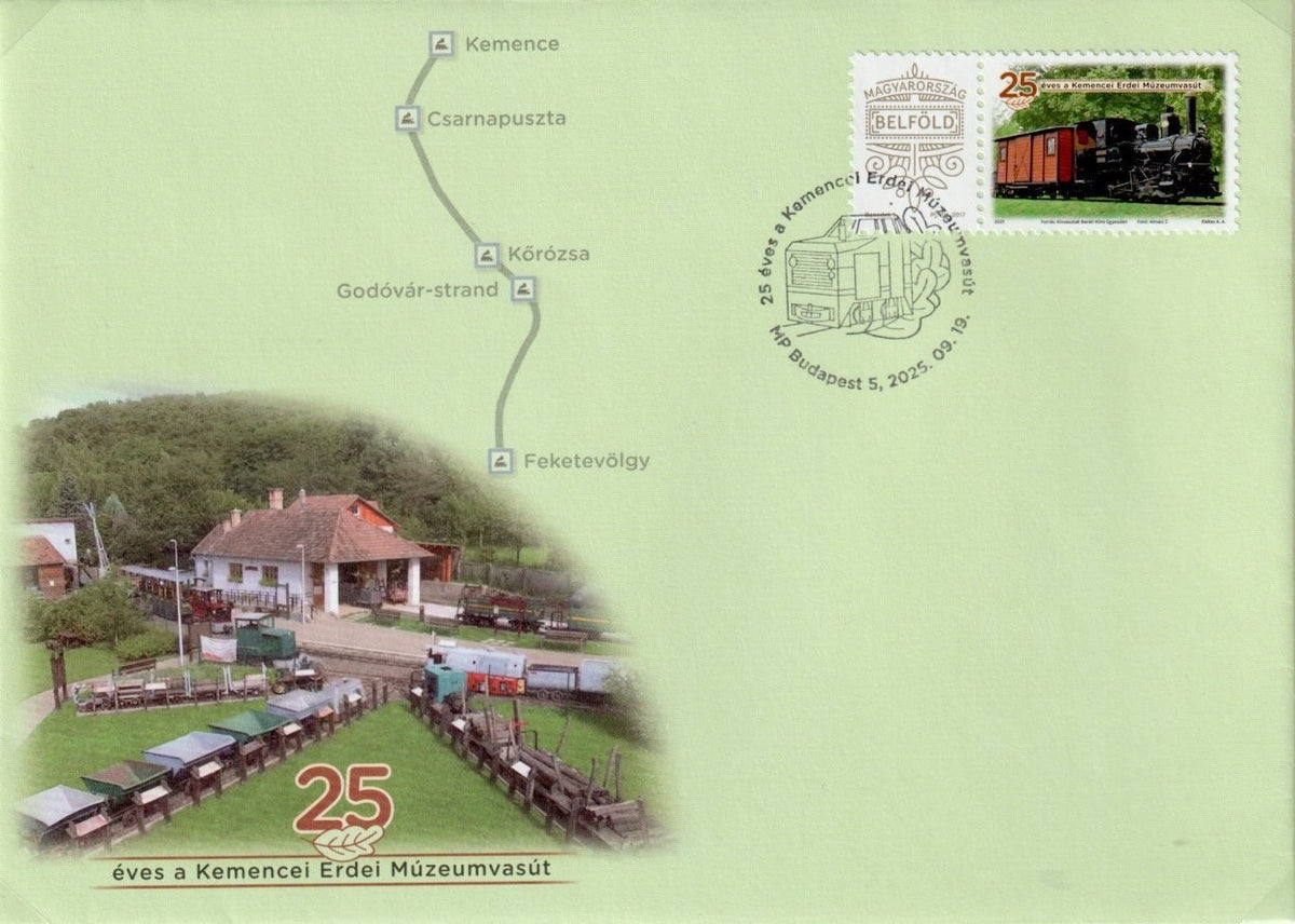 Hungary 2025- My Own Stamp FDC - 25 Years of the Kemence Forest Museum Railway