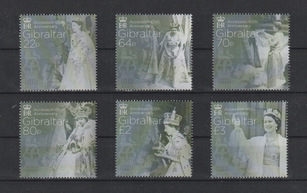 Gibraltar 2017 65th Anniversary. of QEII - Complete Set - MNH