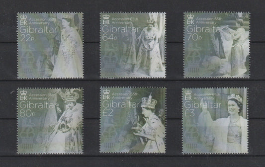 Gibraltar 2017 65th Anniversary. of QEII - Complete Set - MNH