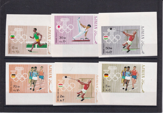 1969 Ajman - Summer Olympics, Munich, Germany - Mi-570B-575B - Imperf. - MNH